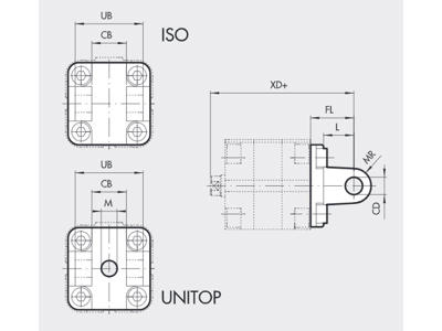 Beslag MOD B-Ø50 12mm Female hinge UNI