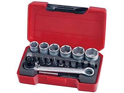 Topnøglesæt 1/4"  19 dele Tengtool
