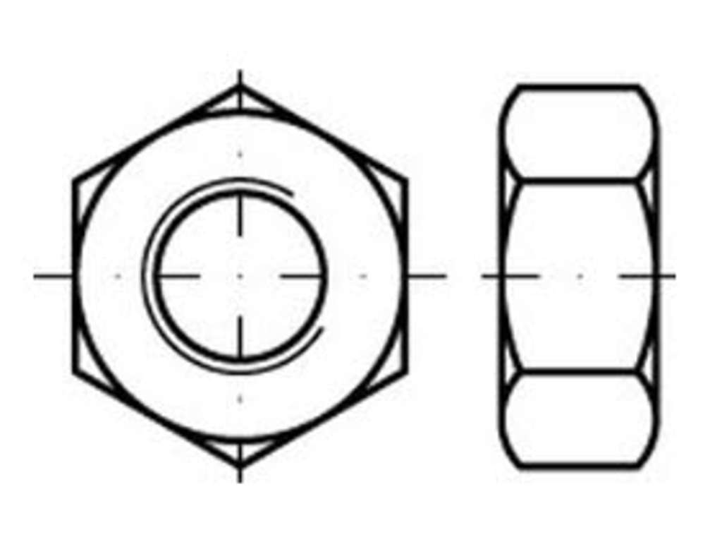 Stålmøtrik 1-1/8" WG sort DIN 555-5
