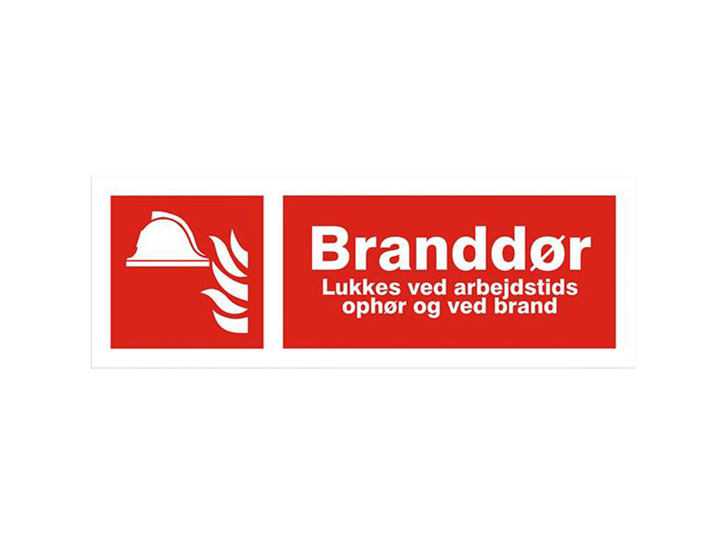 BRANDDØR 140x420mm - Plastskilt