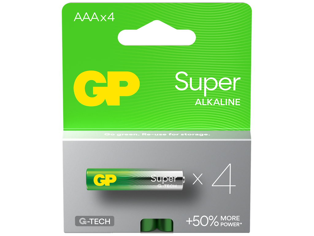 Batteri AAA GP Super Alkaline 4 stk.