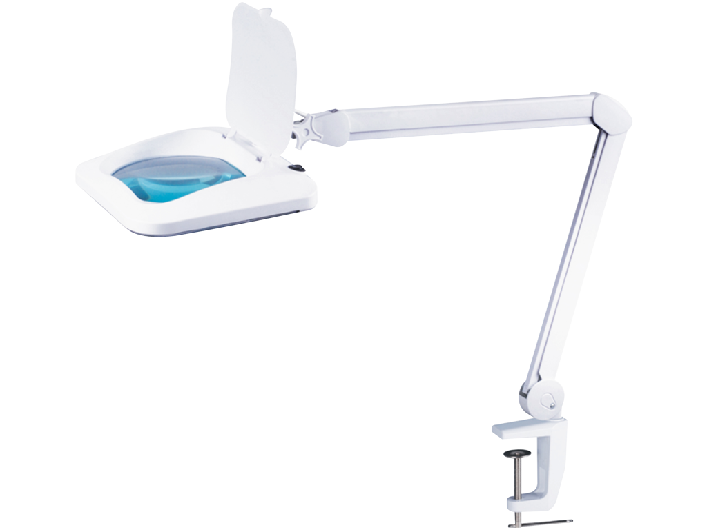 Luplampe m/bordklemme, 19x16 cm linse