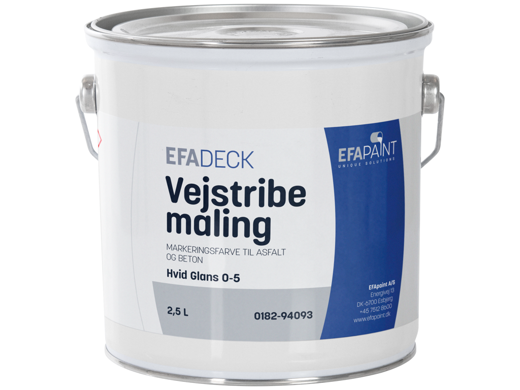 Stribemaling hvid 2,5 Liter Esbjerg