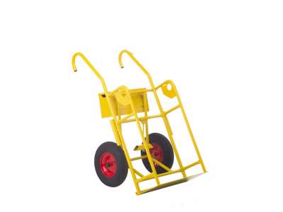 Flaskevogn for 2x50 L. flasker luftgummi