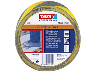 Tape 60951 skridsikker tape gul/sort 50m