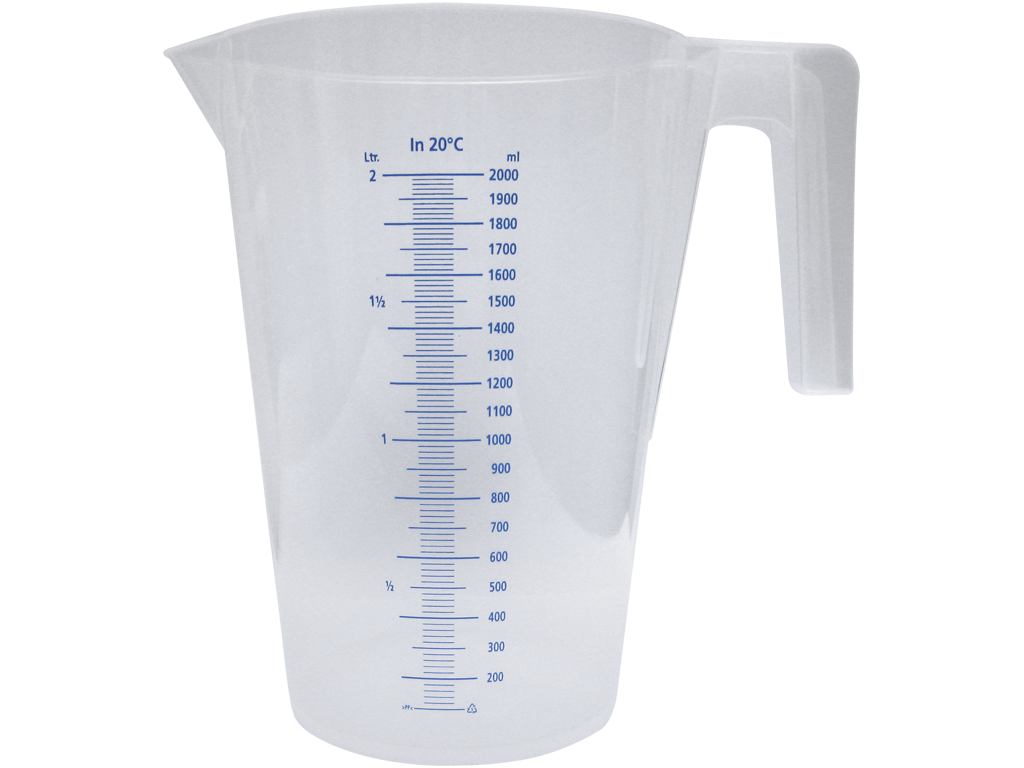 Målebæger transparent PP 5,0 ltr