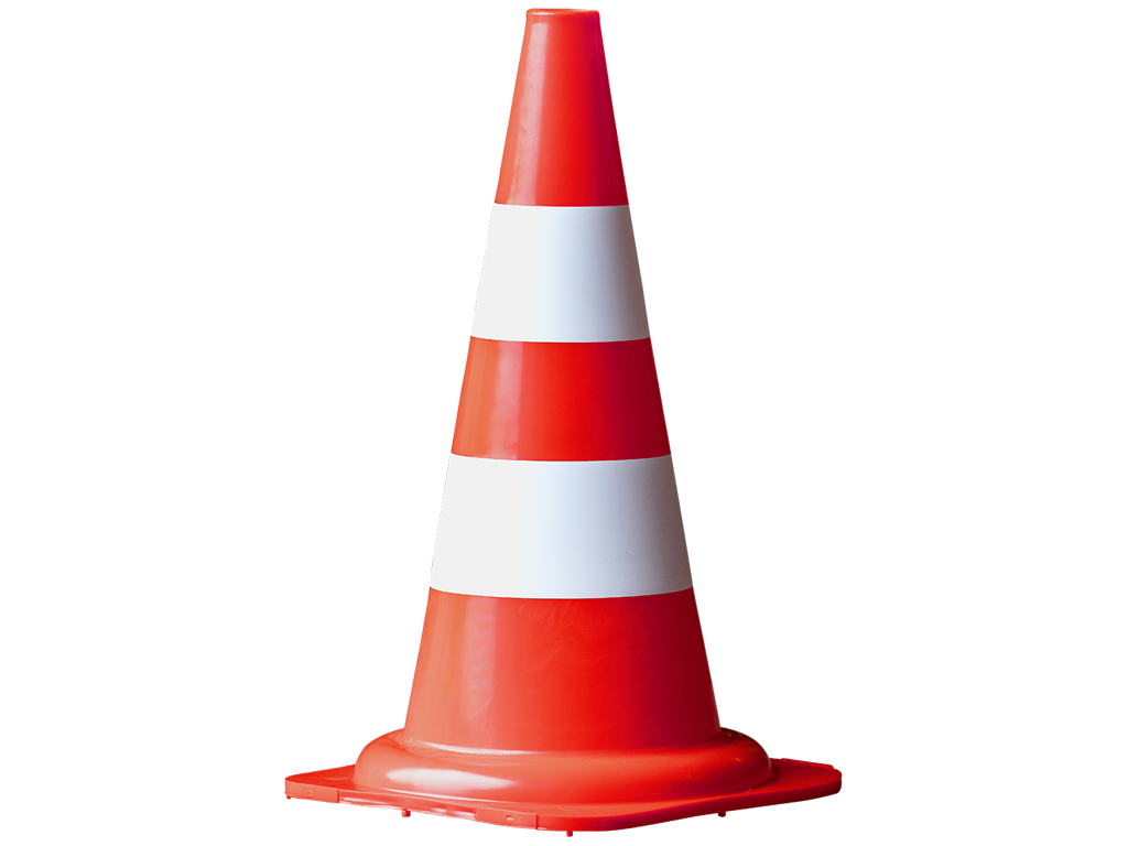 Trafikkegle orange m/hvid refleks 50cm