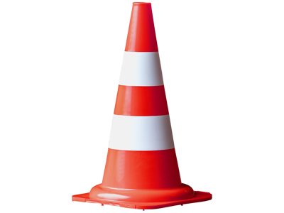Trafikkegle orange m/hvid refleks 50cm