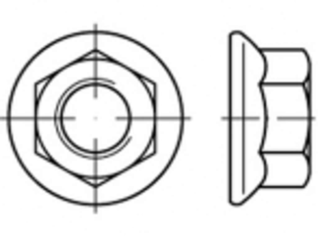 Flangemøtrik M10 FZB DIN 6923 Glat