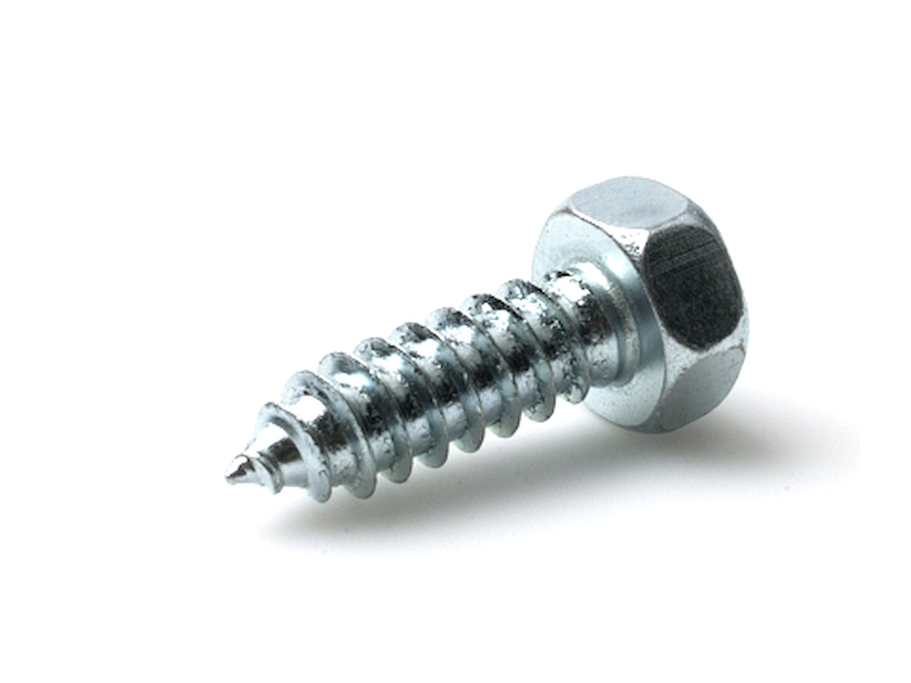 Lyn / pladeskrue m/alm. spids 6-kant kærv FZB
