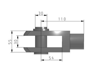 SMC GKM30-54 Gaffelstykke M27x2