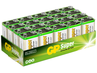Batteri Super Alkaline 1604A/ 6LF22 9V - pakke med 20 stk.