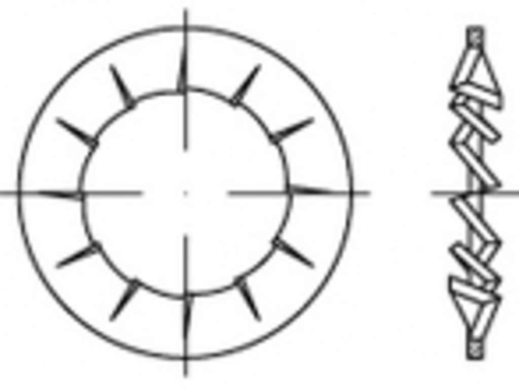 Stjerneskive 6mm FZB DIN 6798I indv