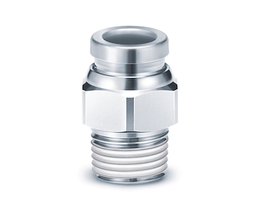 Fitting 6mm x 3/8" u/rg lige 316L