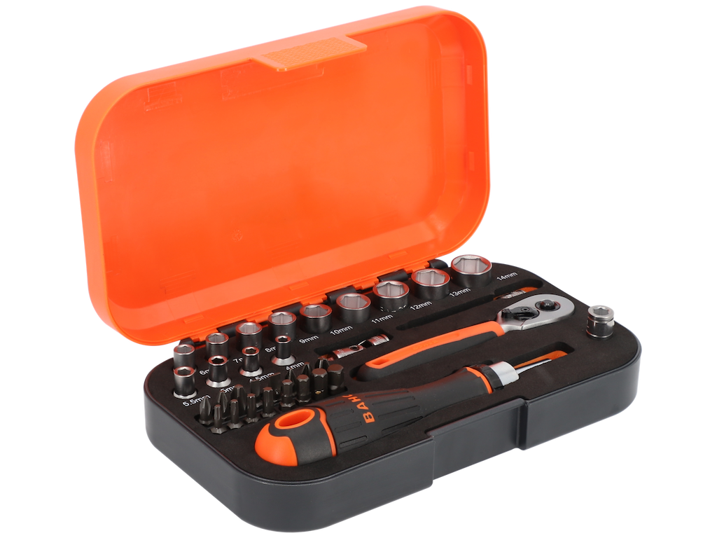 Topnøglesæt 1/4" S34MC8H m/Bits 34 dele