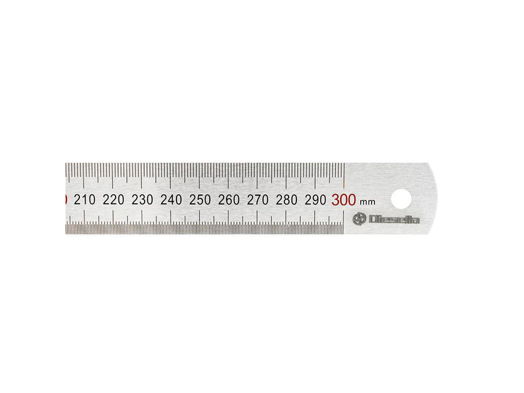 Stållineal 300x25x1,0mm Diesella